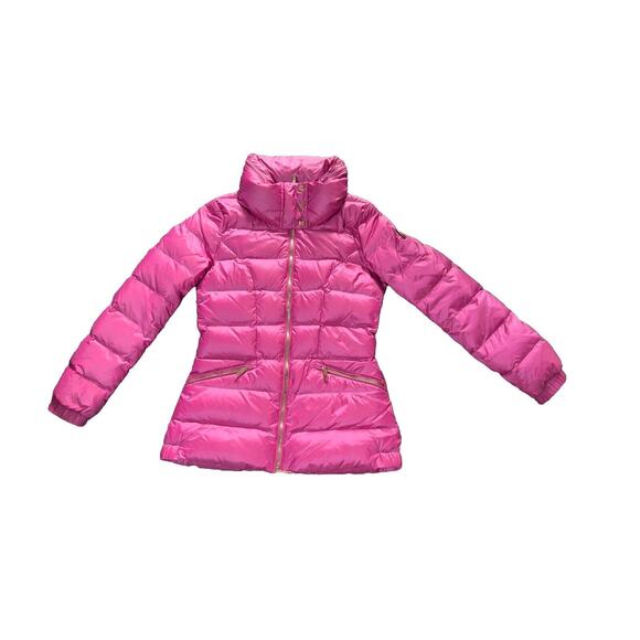 Emporio Armani EA7 Down Puffer Jacket Funnel Neck Hooded sz S Fuchsia Pi… - Picture 2 of 12